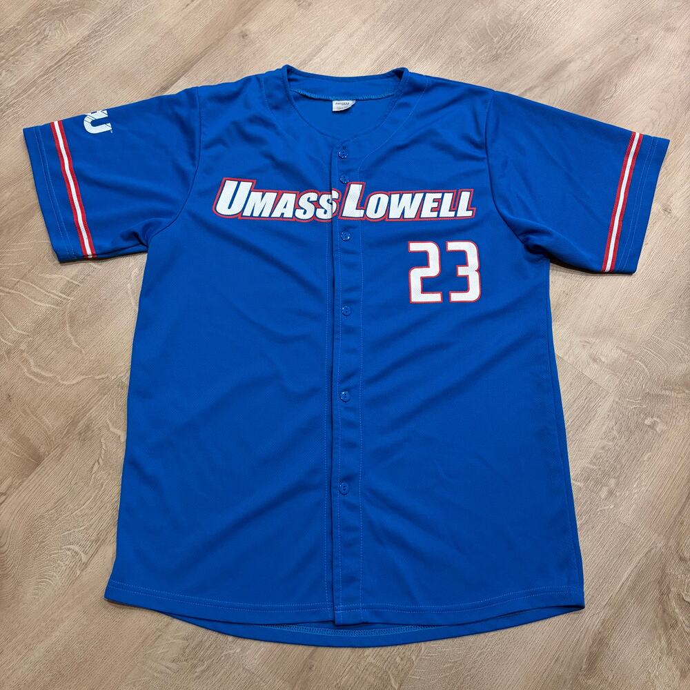 UMass Lowell River Hawks Promotional Baseball Jersey 2023 Adult Medium M Blue 23